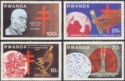 Rwanda 1982 Koch/ Tuberculosis/ TB/ Medical/ Health/ Welfare/ Microscope 4v set (n42080a)
