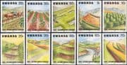 Rwanda 1983 Cattle/ Soil Erosion/ Water/ Irrigation/ Farming/ Animals/ Environment 10v set (n22222n)