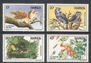 Rwanda 1985 Audubon / Birds / Owls / Raptors 4v set (n22229)