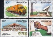 Rwanda 1986 Communication/ Post Office/ Radio/ Truck/ Transport/ Airport 4v set (n22230j)