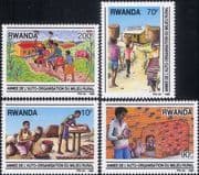 Rwanda 1989 Pots/ Pottery/ Kiln/ Farming/ Crops/ Crafts/ Rural Trades 4v set (n22230p)
