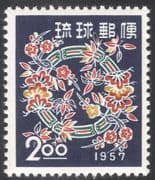 Ryukyus 1956 New Year/ Flowers/ Greetings/ Nature/ Seasonal/ Holiday 1v (n42853)