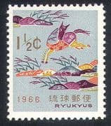Ryukyus 1966 New Year / Horse / Animals / Greetings 1v n25920