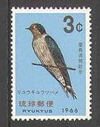 Ryukyus 1966 Pacific Swallow/ Bird Week/ Birds/ Nature/ Wildlife 1v (n26589)
