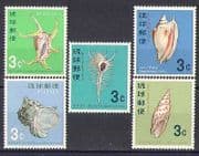 Ryukyus 1967 Shells / Marine / Snails 5v set ref:s3616