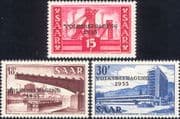 Saar 1955 Referendum/ Bridge/ Mining/ University/ Architecture 3v set o/p (n46733)