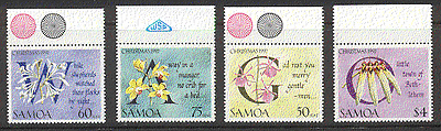 Samoa 1992 Christmas / FLOWERS 4v set ref:s4133