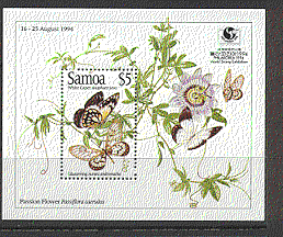 Samoa 1994 Butterflies / Insects m / s ref:b9921