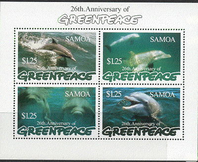 Samoa 1997 Dolphins / Greenpeace 4v m / s ref:s1454