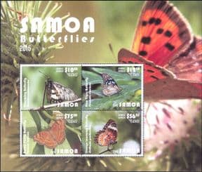 Samoa 2015 Butterflies/ Insects/ Nature/ Express/ Wildlife 4v m/s  (b1771d)