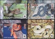 Samoa 2015 WWF/ Pacific Tree Boa/ Snakes/ Reptiles/ Animals/ Nature/ Wildlife 4v set (b6548q)