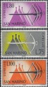 San Marino 1965 (1966) Express Postage/ Crossbow/ Sports/ Castles 3v set (n43654a)