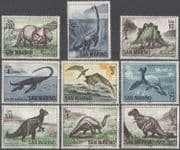 San Marino 1965 Dinosaurs/ Prehistoric Animals/ Nature/ Wildlife 9v set (n42819)