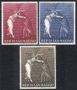 San Marino 1968 Christmas / Greetings / Paintings / Art / Boticelli 3v set (n39859)