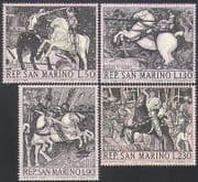 San Marino 1968 Ucello / Artist / Painting / Knights / Horses / Battle / Art 4v set (n34878)