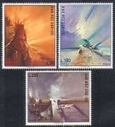 San Marino 1969 Viola / Art / Paintings / Mountain / Seascapes 3v set (n37028)