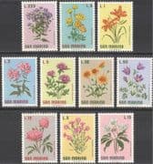 San Marino 1971 Flowers/ Plants/ Nature/ Lily/ Rose/ Peony/ Aster 10v set (n43843)
