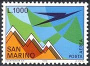 San Marino 1972 Mountains/ Animation/ Airmail/ Planes 1v (n44255)