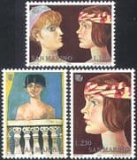 San Marino 1975 IYW/ Women's Year/ Art/ Paintings/ Naked/ Nude/ Artists 3v set (n41982)