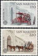 San Marino 1979 Europa/ Bus/ Buses/ Coach/ Horses/ Public Transport 2v set (n30387)