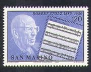 San Marino 1980 Robert Stolz/ Composers/ Music/ People/ Entertainment 1v (n37025)