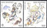 San Marino 1982 Europa/ Napoleon/ Horses/ Military/ People/ Politics/ Art 2v set (n43470)
