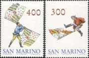San Marino 1984 Flag Waving/ Flags/ Sports 2v set (n36532b)