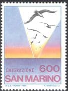San Marino 1985 Emigration/ Seagulls/ Sunset/ Gulls/ Birds/ Nature/ People/ Animation 1v (n43498)