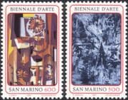 San Marino 1987 "Art Biennale"/ Contemporary Art/ Modern/ Abstract/ Paintings/ Artists 2v set (n44926)