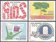 San Marino 1988 AIDS/ Medical/ Health/ Welfare/ Trees/ Animation 4v set (n43643)