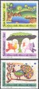 San Marino 1989 Nature/ Children's Paintings/ Art/ Competition/ Birds/ Deer/ Animals/ Wildlife 3v set (n44107)