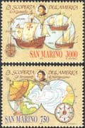 San Marino 1991 Columbus/ America/ Boats/ Ship/ Sailing/ Transport/ Explorers/ People/ Compass 2v set (n43351)