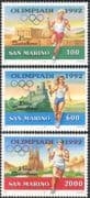 San Marino 1991 Olympic Games/ Olympics/ Torch/ Flame/ Sports/ Castle/ Cathedral/ Buildings/ Architecture 3v (n43370)