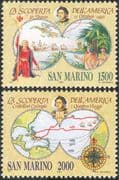 San Marino 1992 Columbus/ America/ Boats/ Sailing/ Transport/ Explorers/ People 2v set (n43353)