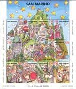 San Marino 1993 European Village/ Soldier/ Bus/ Boats/ Windmills/ Buildings/ Cattle/ Horses/ Animation 12v sht (n43399)