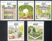 San Marino 1994 Gardens/ Flowers/ Trees/ Plants/ Nature/ Gazebo Arch/Gateway/ Pond/ Well/ Pergola/ Statue 5v set (n43356)