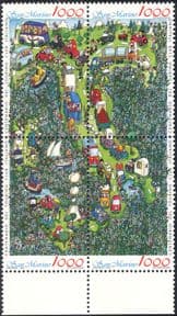 San Marino 1994 Tourism/ Car/ Buses/ Cycling/ Bikes/ Motorcycle/ Horses/ Sheep/ Transport/ Animation 4v se-tenant blk (n43403)