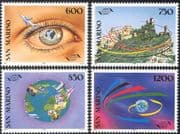 San Marino 1995 Tourism/ Eye/ Planes/ Aircraft/ Aviation/ Transport/ Castle/ Buildings/ Architecture 4v set (n43474)