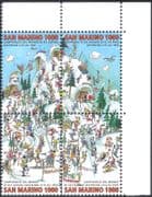 San Marino 1997 Sports/ Skiing Championships /Cartoons/ Animation 4v se-tenant blk (n43401)