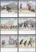 San Marino 2003 Children's Games/ Toys/ Marbles/ Dance/ Go-Cart/ Hoops/ Tug-of-War 6v set (n45983)
