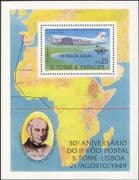 Sao Tome 1979 Planes/ Aircraft/ Transport/ Roland Hill/ Maps/ People 1v m/s (s6340c)