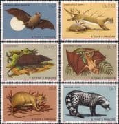 Sao Tome 1981 Bat/ Weasel/ Shrew/ Civet/ Rat/ Animals/ Nature/ Wildlife 6v set (b4218a)
