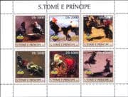 Sao Tome 2003 Cockerels/ Birds/ Chickens/ Nature/ Scouts/ Jamboree 6v m/s (n41407g)