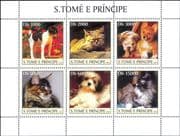 Sao Tome 2003 Dogs/ Cats/ Nature/ Pets/ Domestic Animals 6v m/s (s2885r)