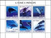 Sao Tome 2003 DOLPHINS/ Marine Animals/ Nature/ Wildlife/ Conservation 6v sht (n11864)