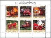 Sao Tome 2003 FIRE ENGINES/ Emergency / Rescue Vehicles/ Motors/ Transport 6v sht n10466
