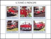 Sao Tome 2003 FIRE ENGINES/ Emergency Service Vehicles/ Rescue/ Motors/ Transport 6v sht (n10465)