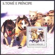 Sao Tome 2003 Husky / WorkingDogs / Sled Team / Animals / Nature / transport 1v m / s n36973
