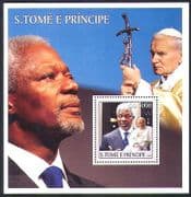 Sao Tome 2003 Pope John Paul II / Kofi Annan / Religion / People / Peace m / s (n36967)