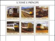 Sao Tome 2003 Steam Engines/ Diesel Locomotives/ Trains/ Railways/ Transport 6v m/s (n13830k)